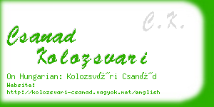 csanad kolozsvari business card